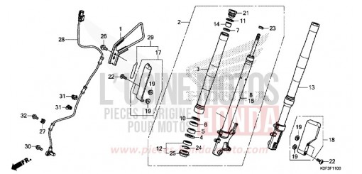 FOURCHETTE AVANT Z125MAK de 2019
